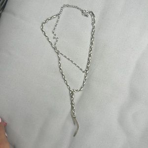 Free people - white/cream double set necklace.